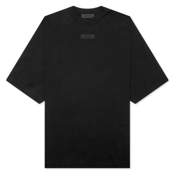 Fear of God Other - Fear of God Essentials | Crewneck Short Sleeve T-Shirt Rubber Logo Black Large